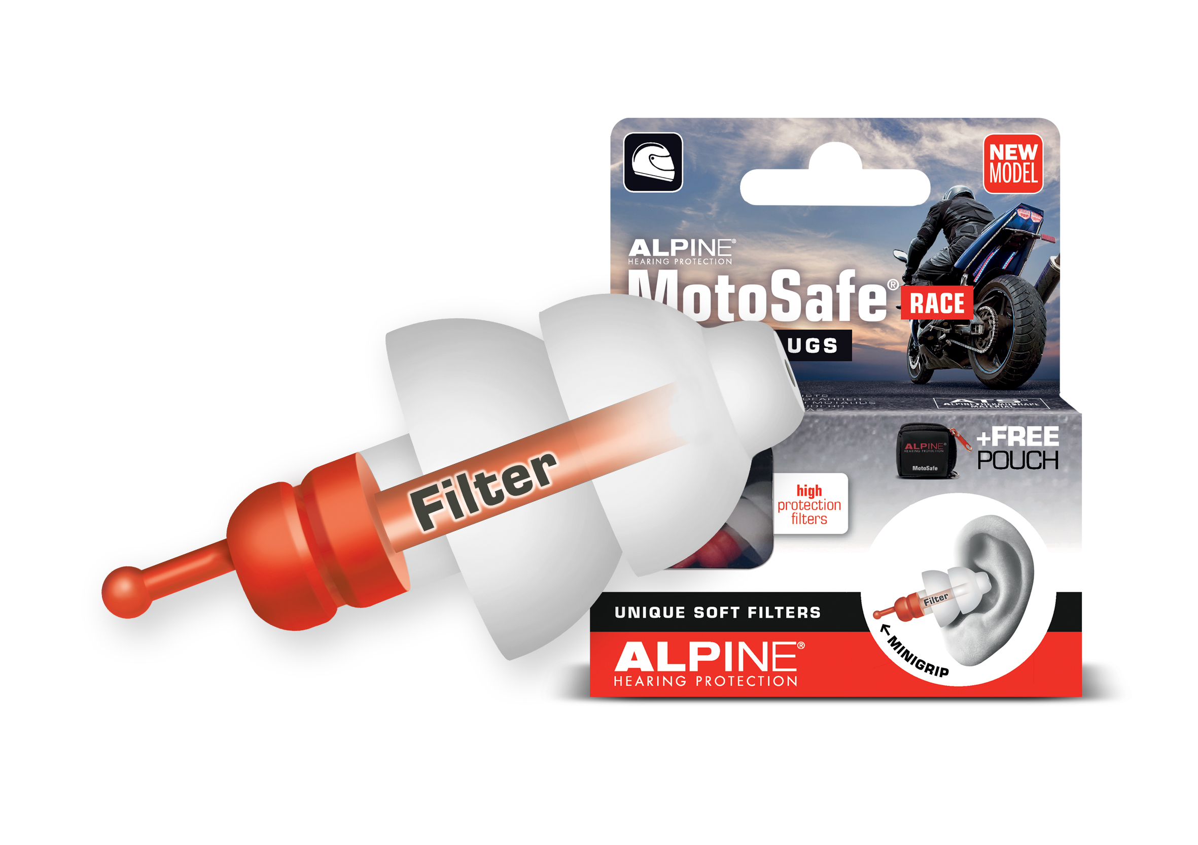 Alpine MotoSafe Race minigrip ωτοασπιδες για μοτοσυκλετιστες
