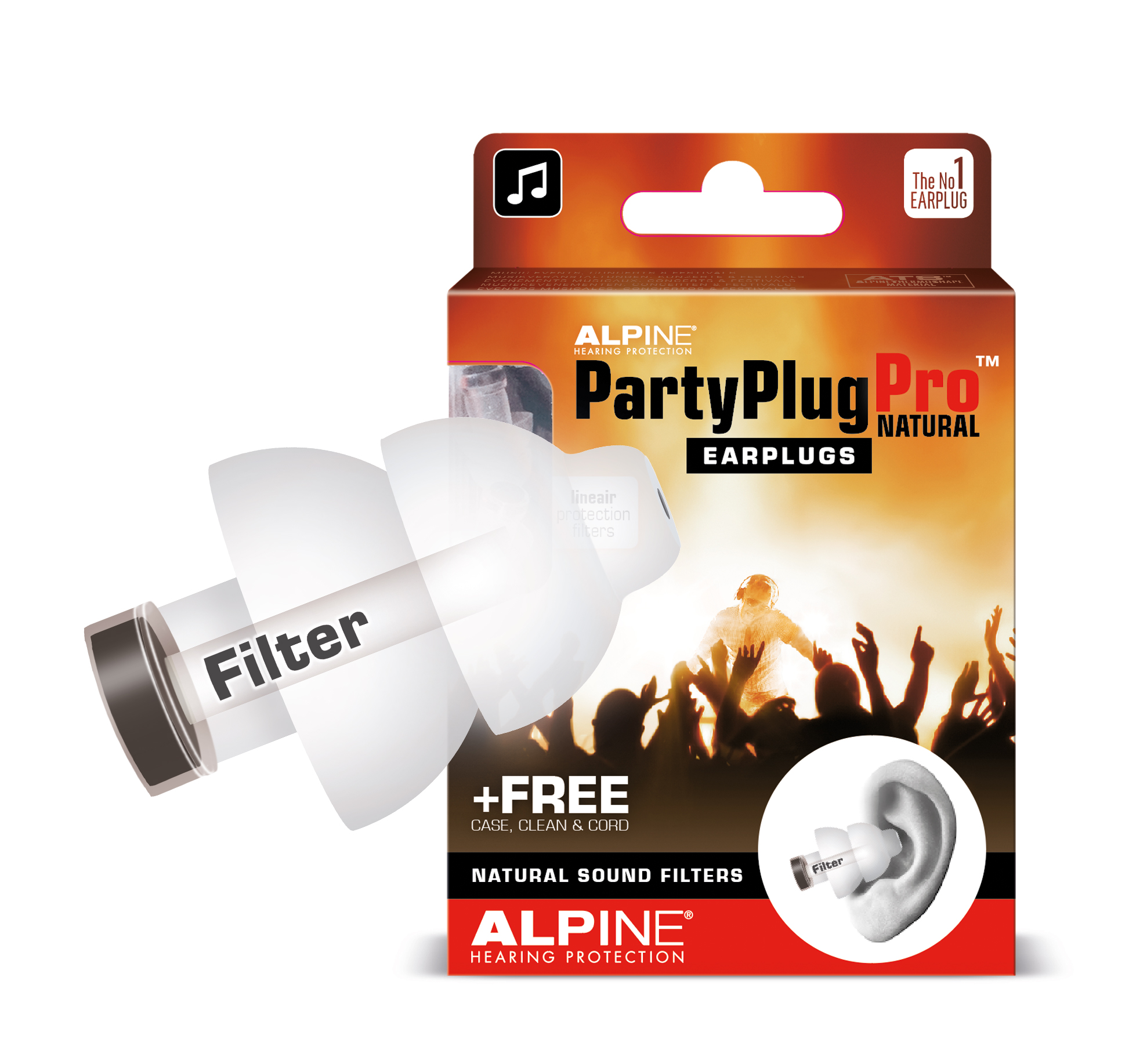 Alpine PartyPlug Pro Natural with earplug