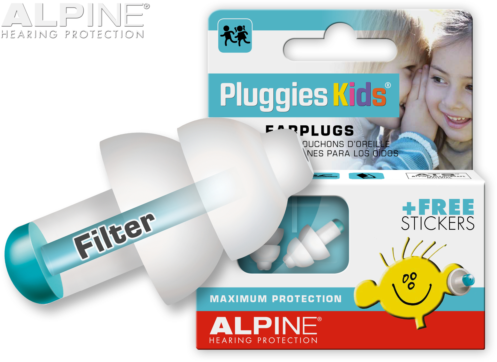 Alpine Pluggies Kids with earplug