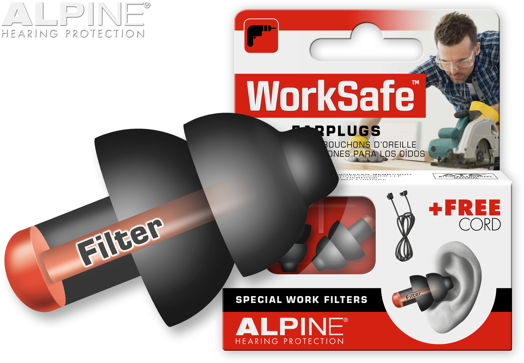 Alpine WorkSafe with earplug